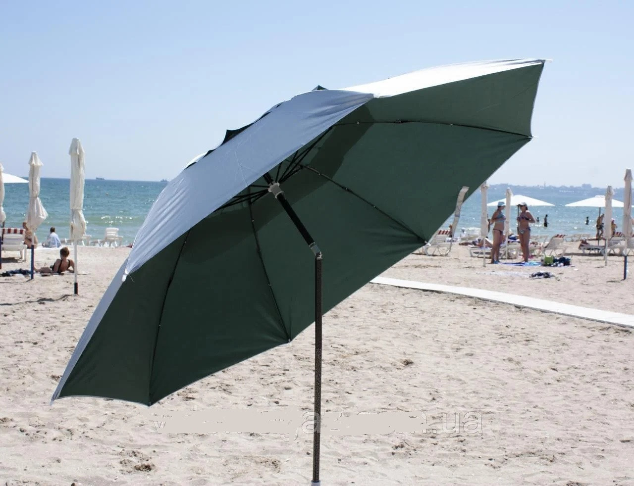 Зонт пляжний компактний, складаний, 160см, зелений колір