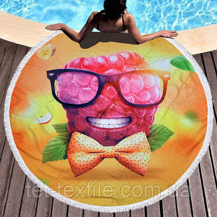 Кругле пляжний рушник Крута малинка (150 см.), фото 1