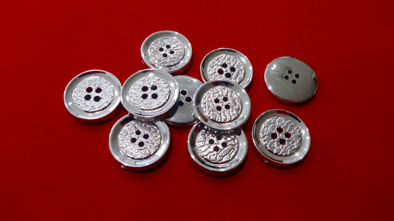 Ґудзик костюмний 21 мм срібло 4 удари, фото 1