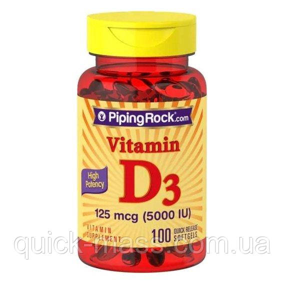 Вітамін Д3 Piping Rock Vitamin D3 5000 IU 100 Softgels