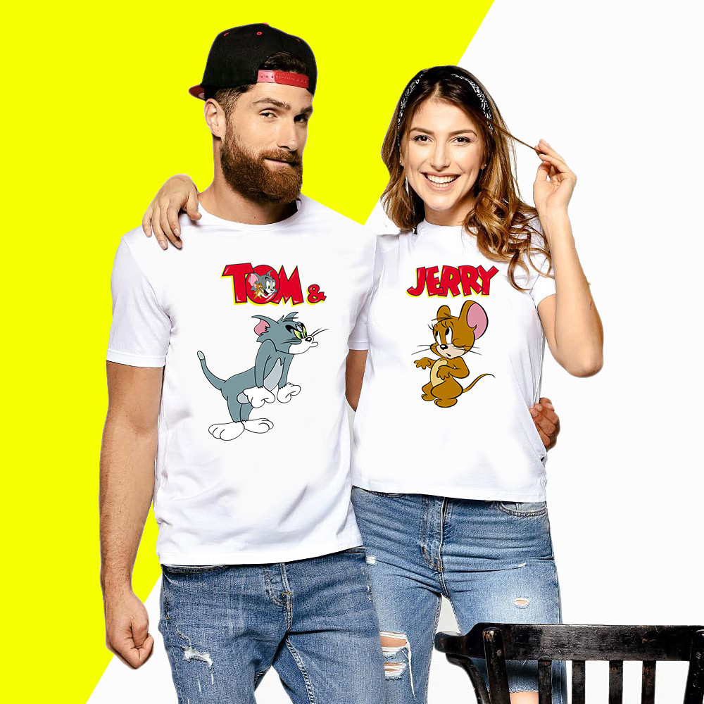 Футболки з принтом Tom and Jerry Push IT S, Білий