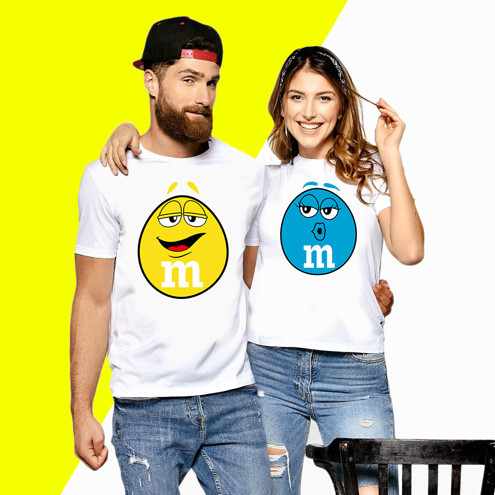 Парні футболки M&M's Push IT XS, Білий