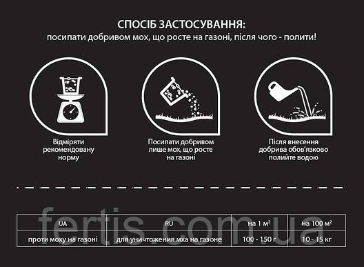 Азотне добриво Fertis для газону та знищення моху Fertis без нітратів 5 кг, фото 3