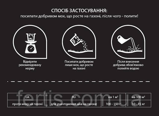 Азотне добриво Fertis для газону та знищення моху Fertis без нітратів 5 кг, фото 2