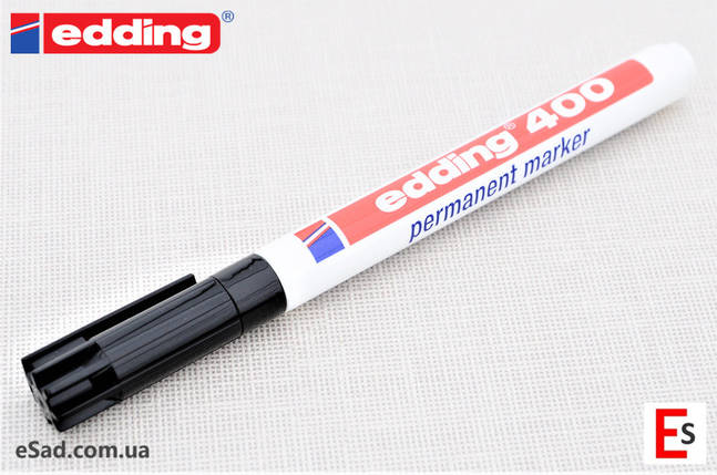 Маркер перманентний водостійкий Edding 400, чорний - 1,0 мм, фото 2
