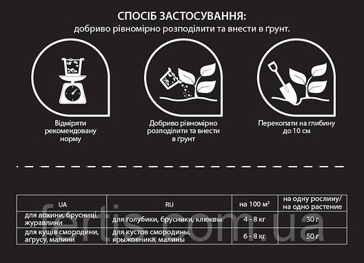 Добриво для лохини та садових ягід Fertis, без хлору та нітратів, 1 кг, фото 3