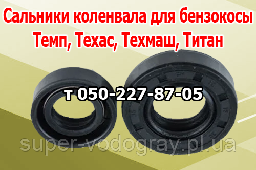 Сальники колінвала для бензокоси Темп, Техас, Техмаш, Титан, фото 1
