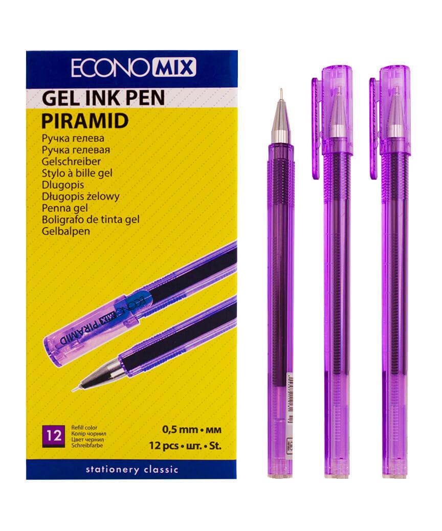 Ручка гелева Economix PIRAMID фіолетова, фото 1