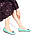 Бірюзові жіночі балетки 37 розмір Woman's heel з натуральної шкіри на низькому ходу, фото 3