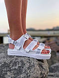 Сандалі жіночі спортивні текстиль зі світловідбивачами білий Київ, фото 5