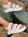 Сандалі жіночі спортивні текстиль зі світловідбивачами білий Київ, фото 4