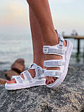 Сандалі жіночі спортивні текстиль зі світловідбивачами білий Київ, фото 3