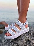 Сандалі жіночі спортивні текстиль зі світловідбивачами білий Київ, фото 10