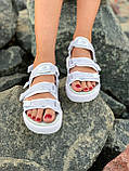 Сандалі жіночі спортивні текстиль зі світловідбивачами білий Київ, фото 8