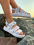 Сандалі жіночі спортивні текстиль зі світловідбивачами білий Київ, фото 2