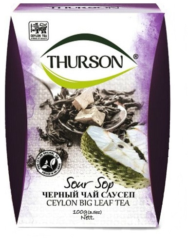 Чай з саусепом Thurson чорний крупнолистовий ароматизований 100 грам, фото 1