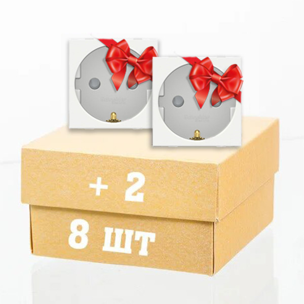 Розетка з з/к зі шторками 16А білий 10 за ціною 8 шт Unica New NU305718