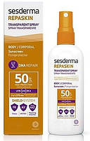 Солнцезащитный спрей для тела spf50 - SesDerma Laboratories Repaskin Transparent Spray 200ml