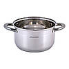Каструля з кришкою Kamille 3.0 л з нержавіючої сталі і порожнистими ручками для індукції і газу KM-4922, фото 3