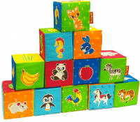 Набор мягких кубиков "Животные" 12шт, МС090601-04