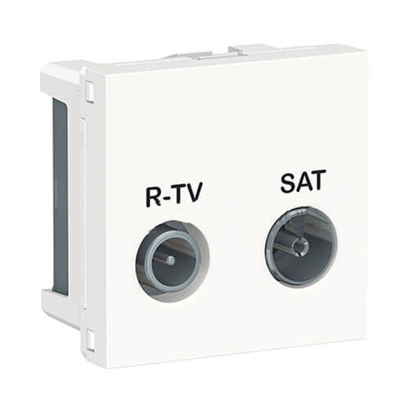 Розетка R-TV SAT прохідна 2 модулі білий UNICA NEW NU345618