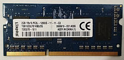 Для ноутбука 2 GB DDR3L 1600MHz Kingston PC3L 12800S 1Rx8 RAM Оперативна пам'ять