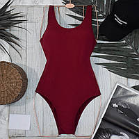 Жіночий стильний купальник BASIC-боді 2020  👙КВІТА АССОРТИМЕНТЕ (БОРДО)