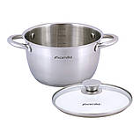 Каструля з кришкою Kamille 2.0 л з нержавіючої сталі і порожнистими ручками для індукції і газу KM-4901, фото 7