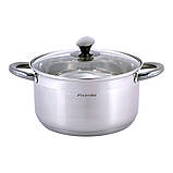 Каструля з кришкою Kamille KM-4924 5.0л Якісна каструля для кухні Каструля з нержавійки, фото 4