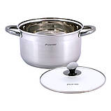 Каструля з кришкою Kamille KM-4924 5.0л Якісна каструля для кухні Каструля з нержавійки, фото 8