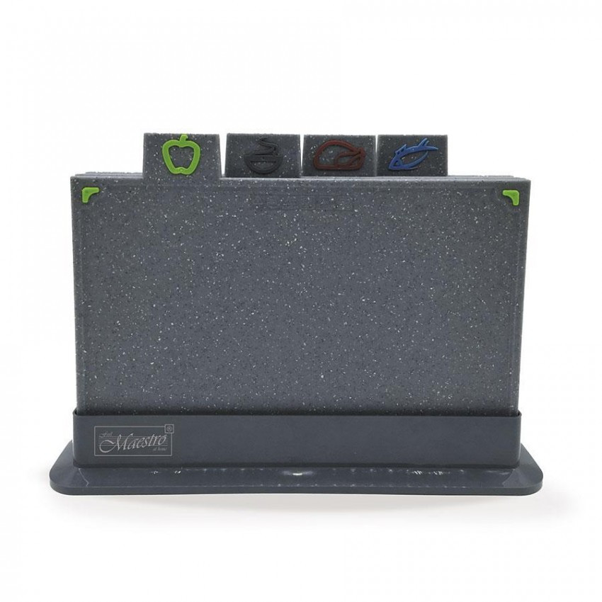 Набір 4 обробні дошки 29 х 19.5 см з підставкою Maestro (MR1787G), фото 1