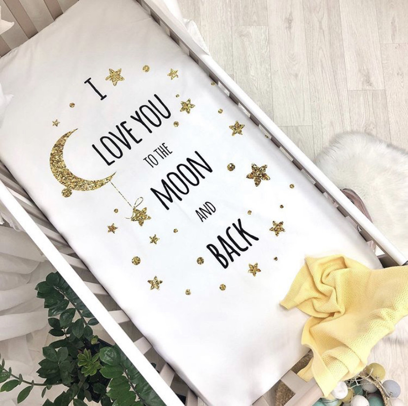 Простирадло дитяче "I LOVE you to the MOON and BACK"