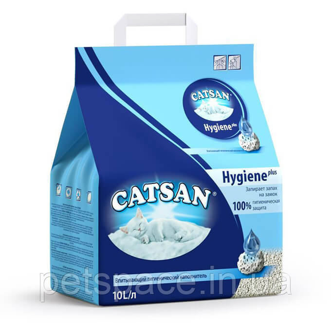 Бентонітовий наповнювач для котів Catsan Hygiene plus (Катсан Хайджин Плюсс), 10л.