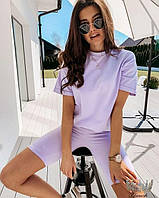 Женский летний костюм: футболка свободного кроя и велосипедки в ярких цветах