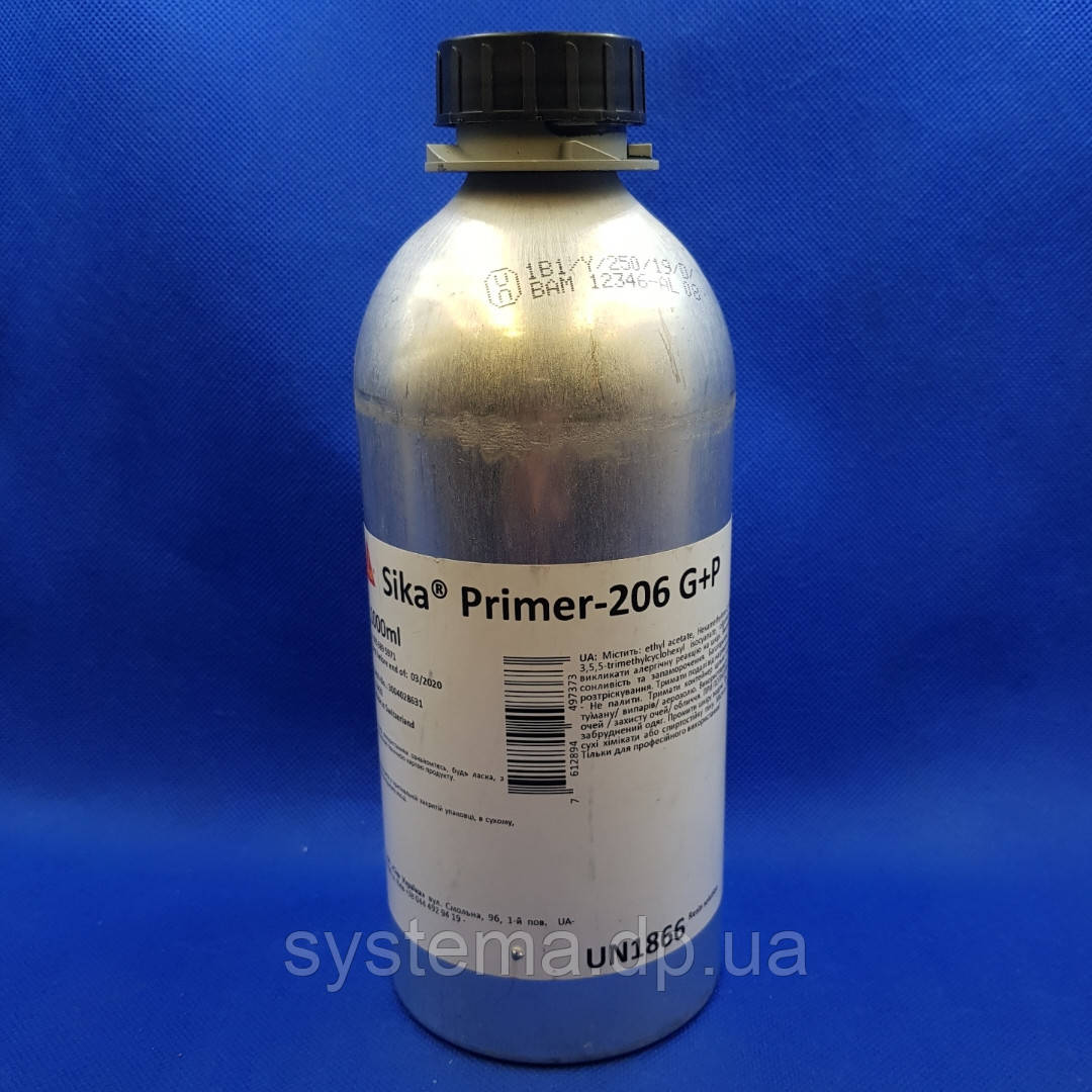 Sika® Primer-206 G+P - Однокомпонентна грунтовка для скла та пластику, 1 л