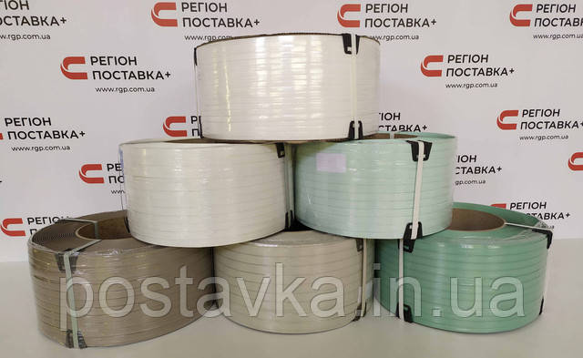 Поліпропіленова стрепінг стрічка Упаковальна-поліпропіленова-стрічка-біла-і-сіра