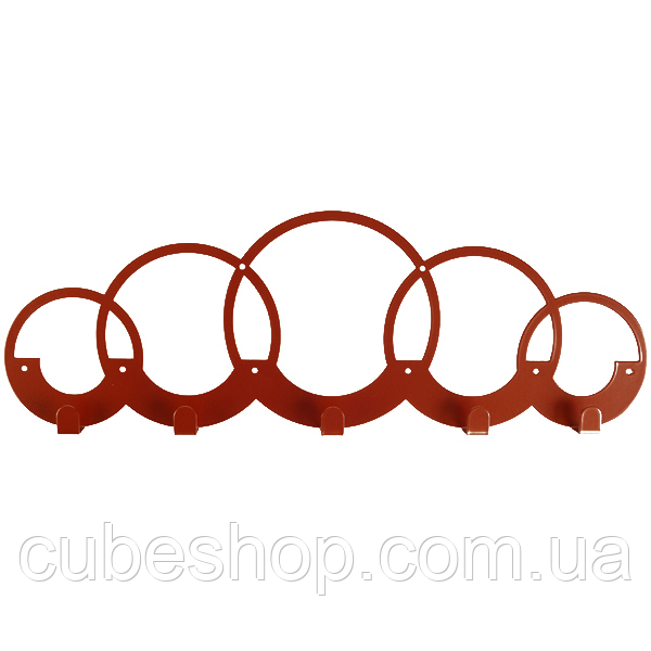 Металева настінна вішалка Rings (мідь)