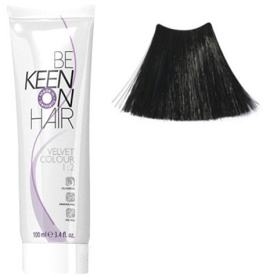 Крем фарба для волосся без аміаку KEEN Velvet Colour 1.0 Чорний 100мл.