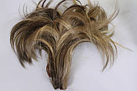Хвост на крабе короткий искусственные волосы золотистый с мелированием