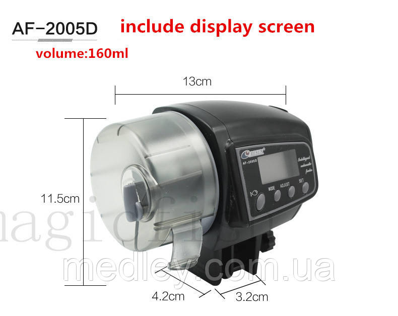 Автоматична годівниця з дисплеєм для риб Resun AF-2005D, фото 1