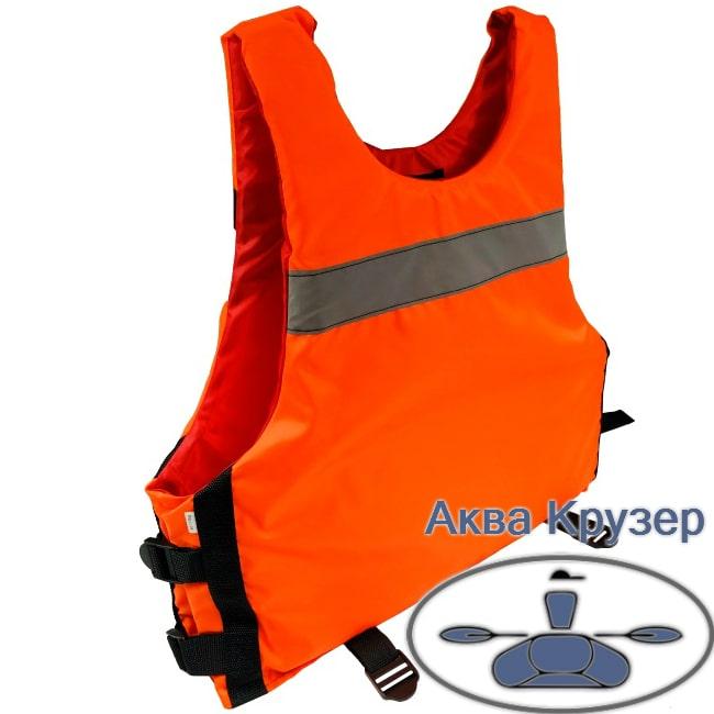 Страховочный жилет-майка 50-70 кг спасательный оранжевый универсальный для взрослых, сертифицированный - фото 1 - id-p1197660162