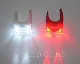 Велосипедні силіконові мигалки 2LED білий і червоний,габарит-передній + задній,фара, фото 7