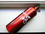 Спортивна пляшка для води, велобутылка 750 мл,алюмінієва фляга для води,Велосипедна алюмінієва Фляга Red, фото 7