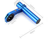 Розширювач керма велосипеда алюмінієвий, мініруль виносний, екстендер,міні виносного кермо,ЧОРНИЙ,штанга, фото 2