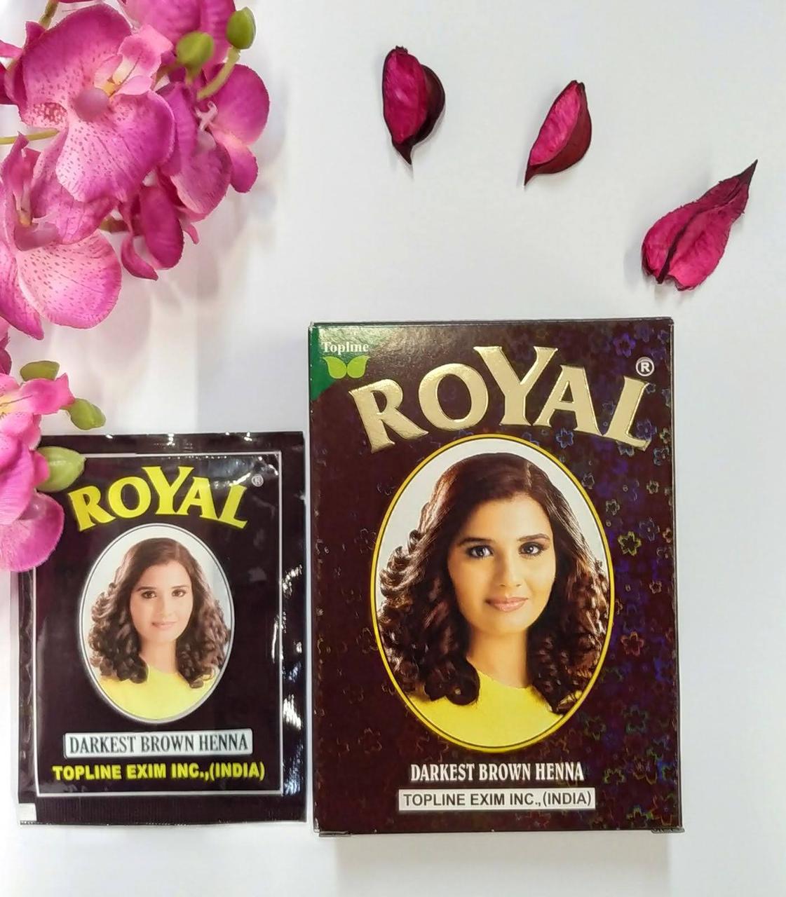 Хна индийская Royal Henna Darkest Brown для волос темно-коричневая 10 ...