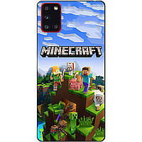 Силиконовый бампер чехол для Samsung A31 с рисунком Minecraft