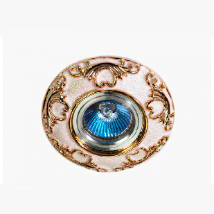 Точковий світильник з гіпсу під лампочку MR 16 колір каркасу золотий D-4282 FG