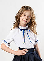 Повседневная школьная блуза для девочки в белом цвете