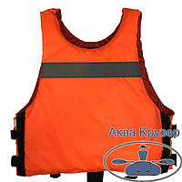 Страховочный жилет майка 80-110 кг спасательный оранжевый для каяка байдарки лодки сертифицированный