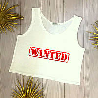 Модний жіночий топ з принтом Wanted